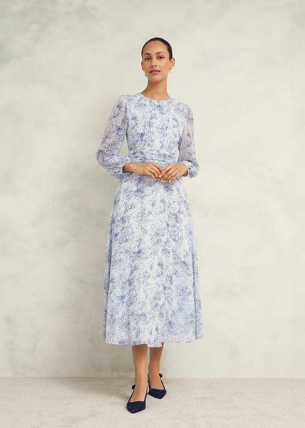hobbs Mariette Dress Blue Multi