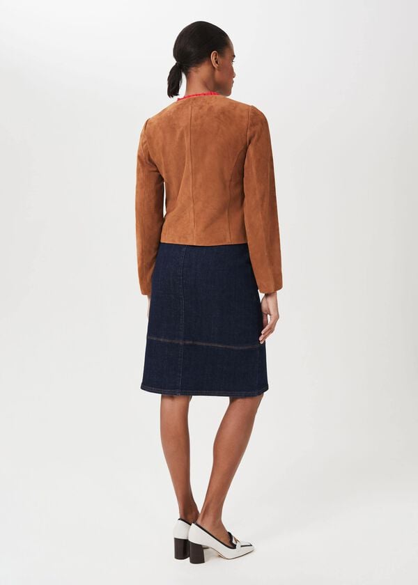 Hobbs Mariette Suede Jacket Toffee