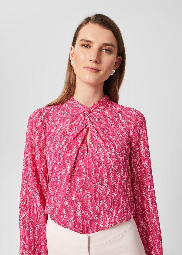 Hobbs Marilyn Top Pink Multi