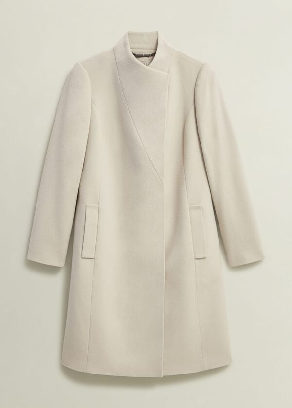 Hobbs Marissa Wool Coat Buff Grey