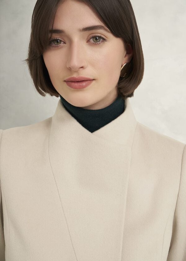 Hobbs Marissa Wool Coat Buff Grey