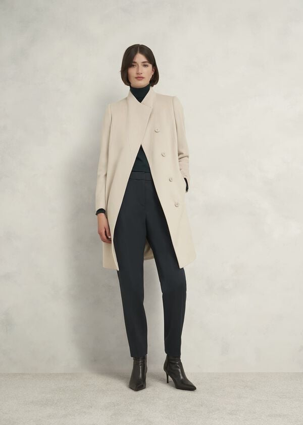 hobbs Marissa Wool Coat Buff Grey