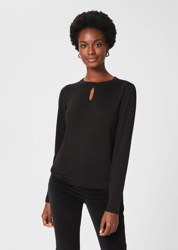 Hobbs Marlena Sparkle Jumper Black