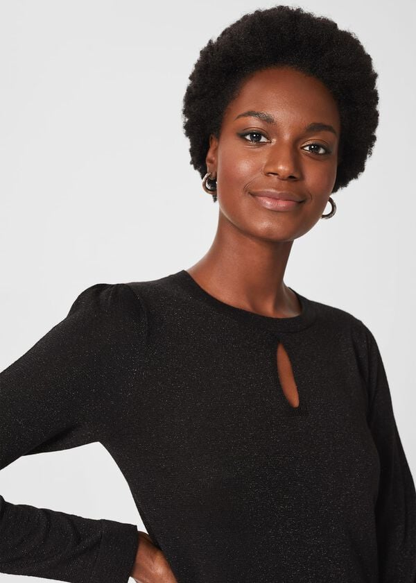 hobbs Marlena Sparkle Jumper Black