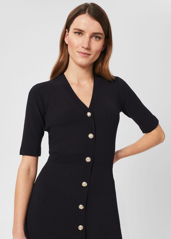 Hobbs Marlene Knitted Dress Navy