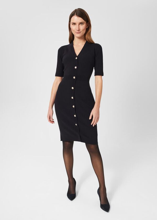 hobbs Marlene Knitted Dress Navy