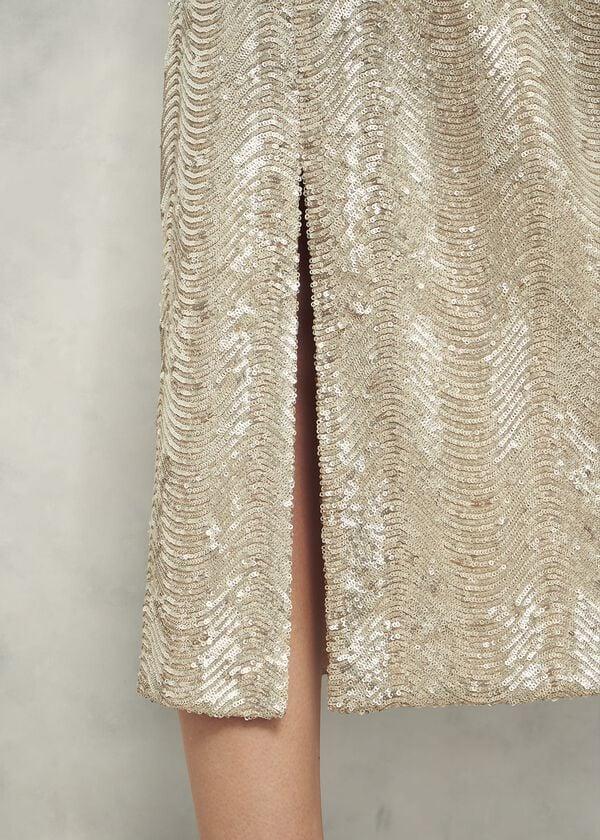 Hobbs Marlowe Sequin Skirt Silver