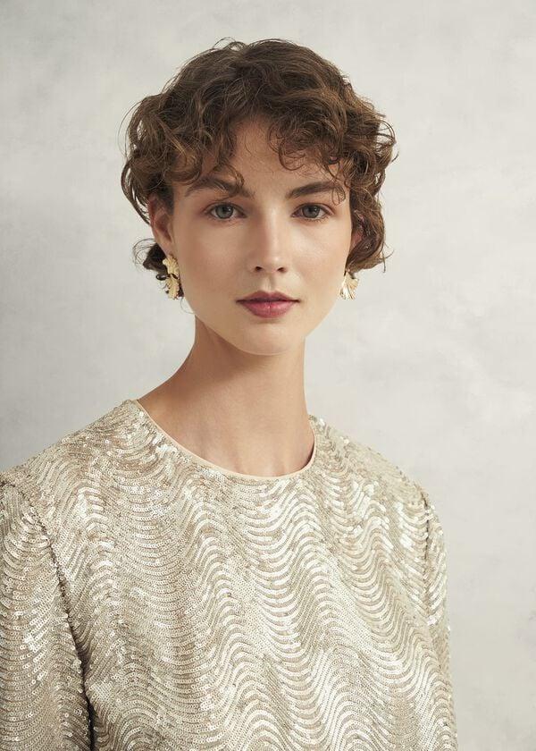 Hobbs Marlowe Sequin Top Silver