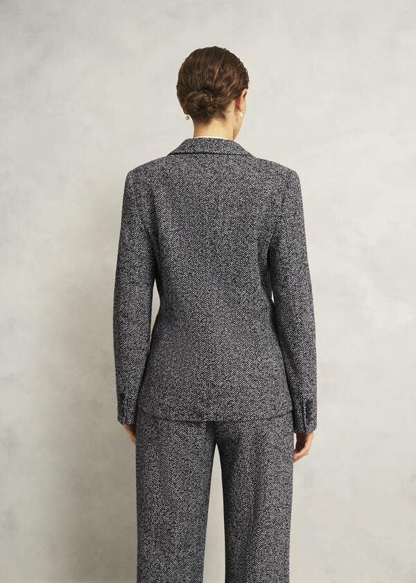 Hobbs Marlyn Wool Jersey Jacket Black White