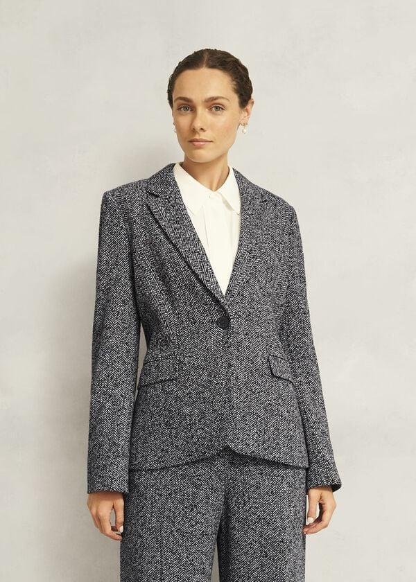 hobbs Marlyn Wool Jersey Jacket Black White