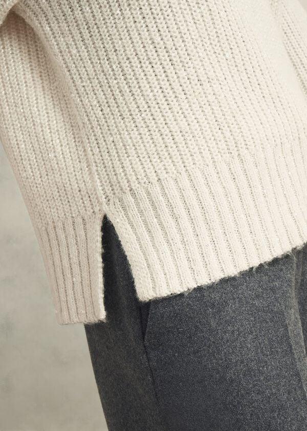 Hobbs Marsha Sequin Jumper With Alpaca Ivory