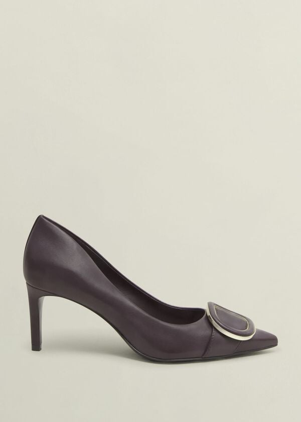 hobbs Martie Leather Court Shoes Malbec Purple