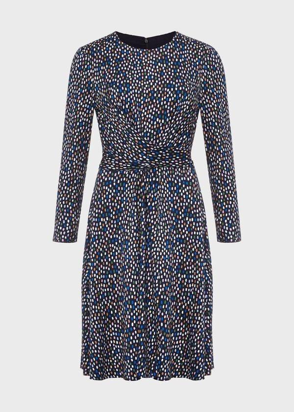 Hobbs Mary Jersey Dress Navy Multi