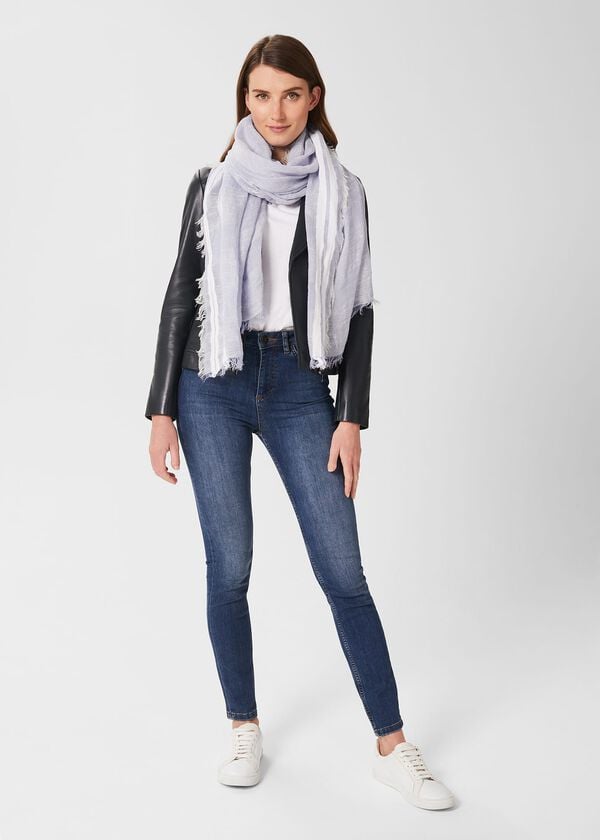 Hobbs Maryam Linen Scarf Serenity Blue