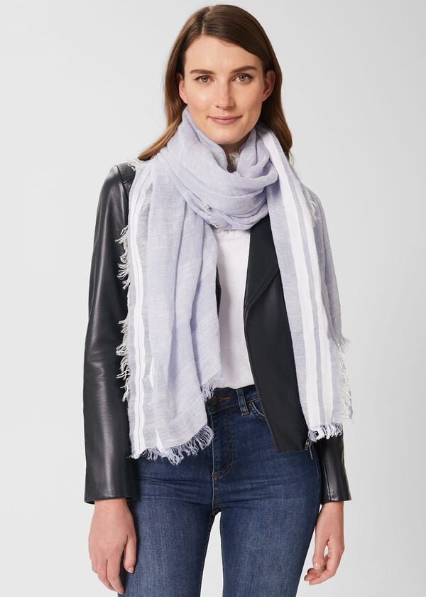 hobbs Maryam Linen Scarf Serenity Blue