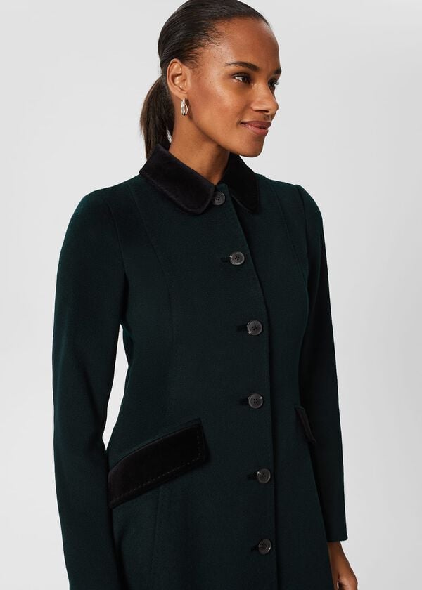 Hobbs Maryam Wool Coat Forest Green