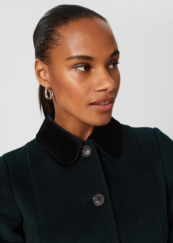 Hobbs Maryam Wool Coat Forest Green