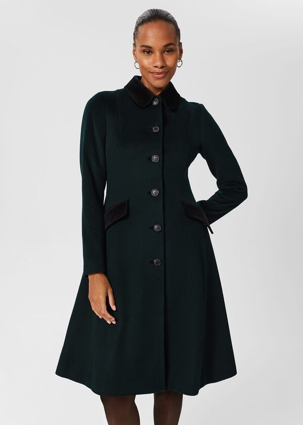 hobbs Maryam Wool Coat Forest Green