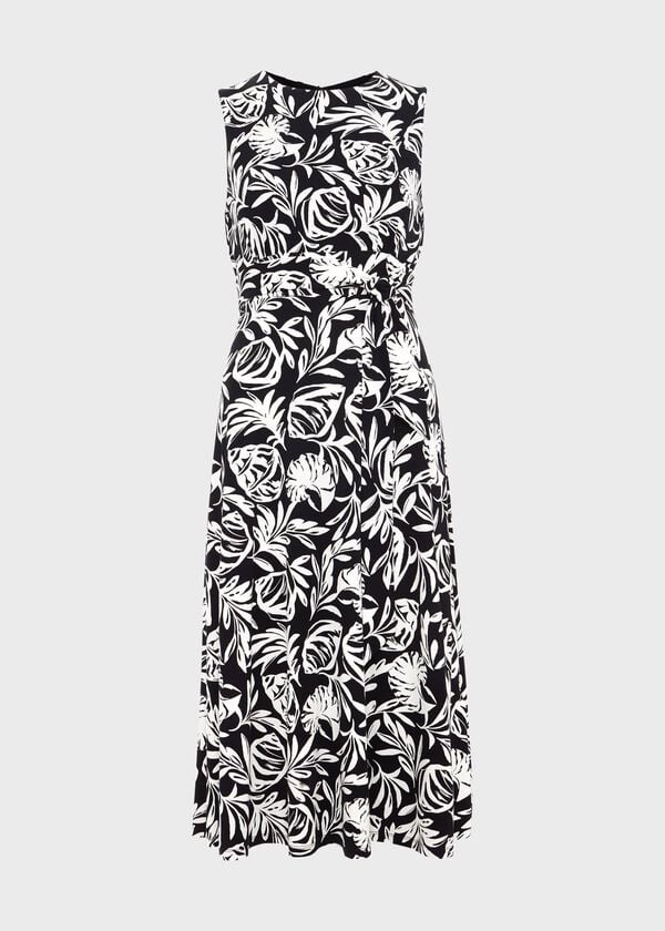 Hobbs Marylise Jersey Dress Navy Ivory