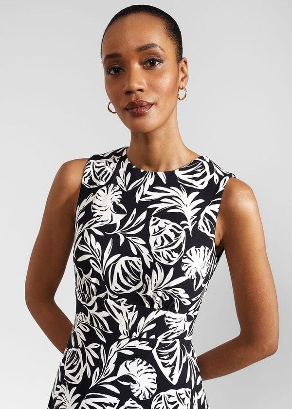 Hobbs Marylise Jersey Dress Navy Ivory