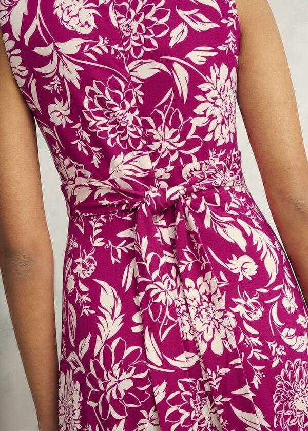 Hobbs Marylise Jersey Dress Pink Cream