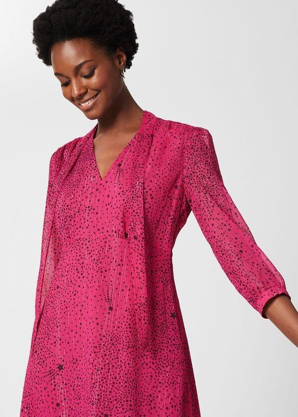 Hobbs Maxine Dress Pink Black