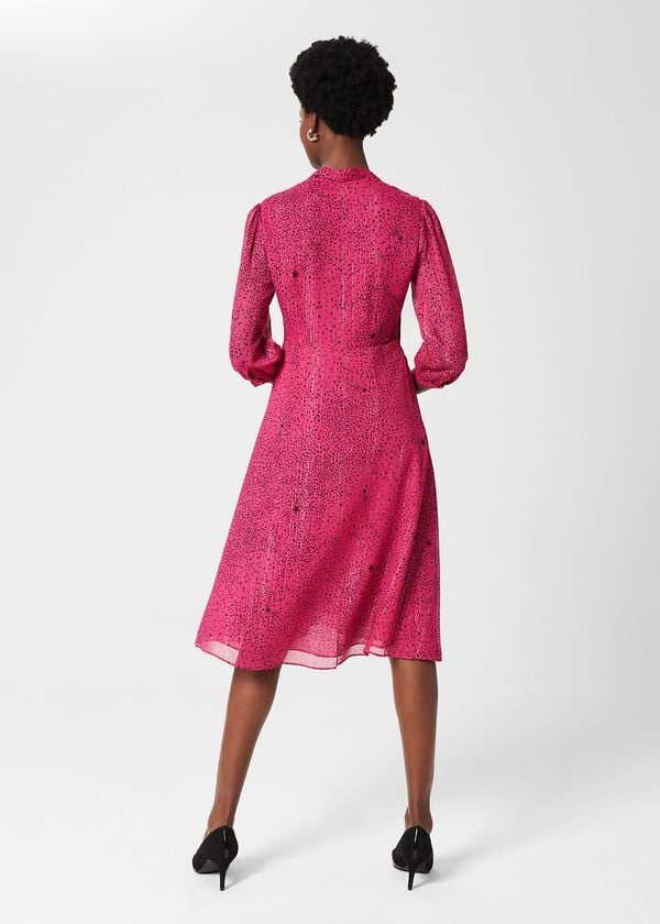 Hobbs Maxine Dress Pink Black