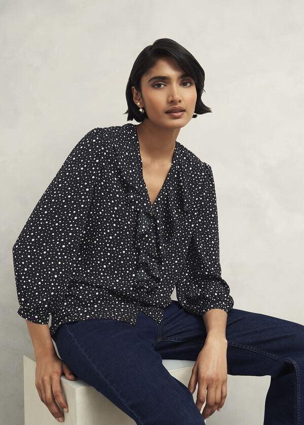 hobbs May Blouse Black Ivory