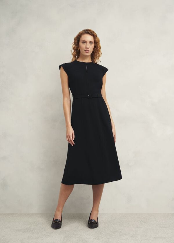 hobbs Meera Belted Dress Black