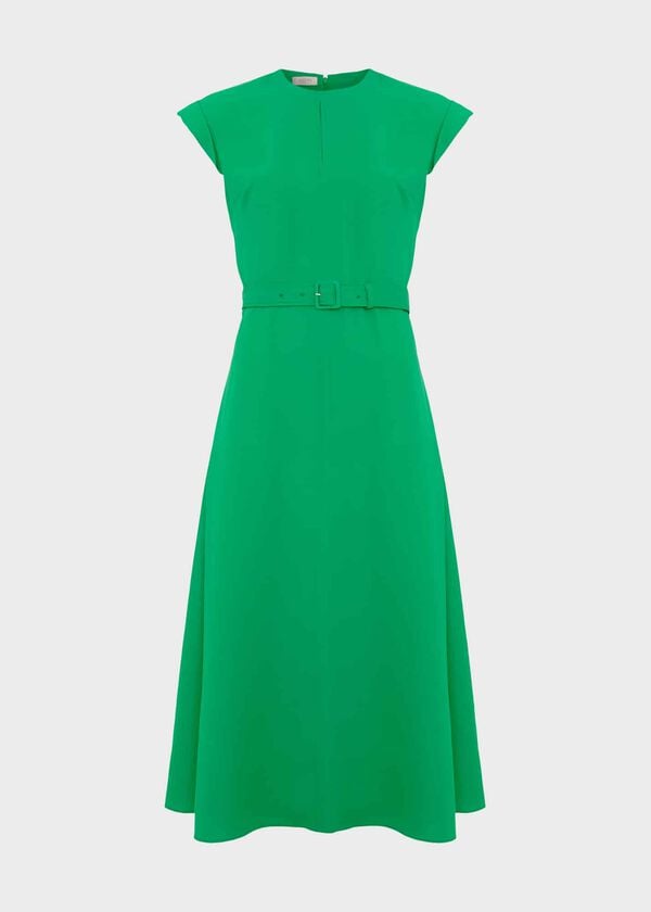 Hobbs Meera Belted Dress Cilantro Green