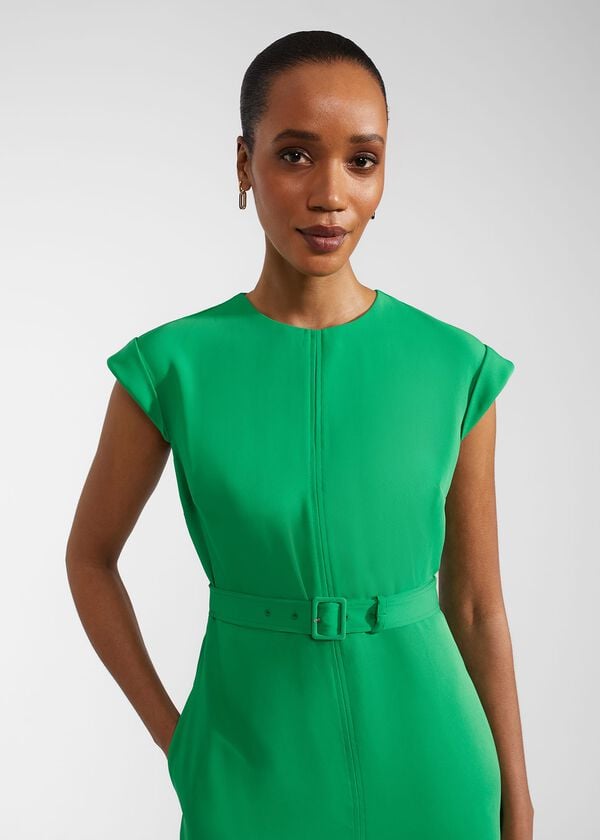 Hobbs Meera Belted Dress Cilantro Green