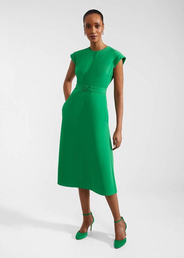 Hobbs Meera Belted Dress Cilantro Green