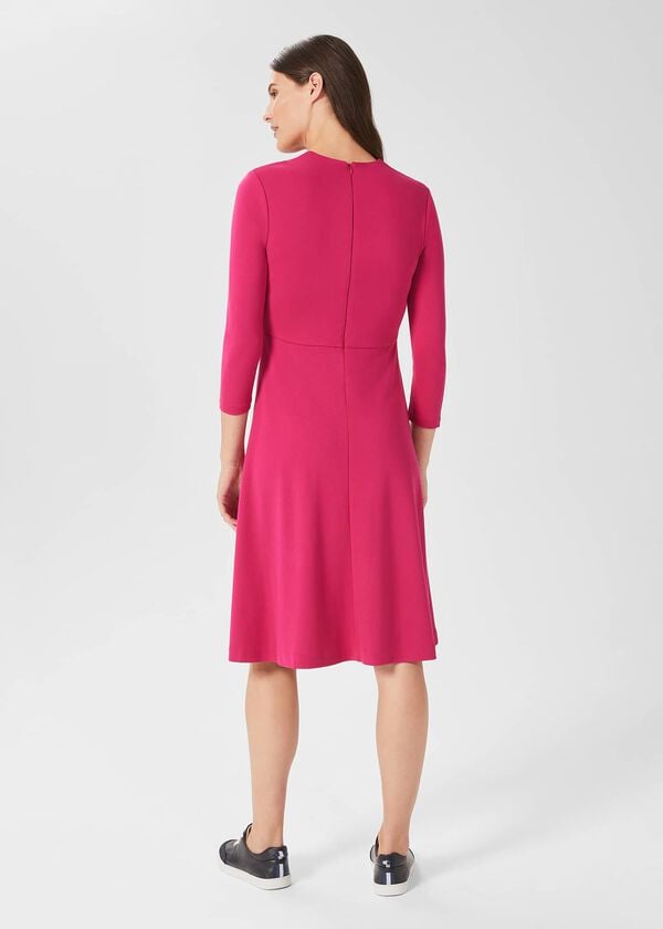 Hobbs Mel Jersey Ponte Dress Dark Pink