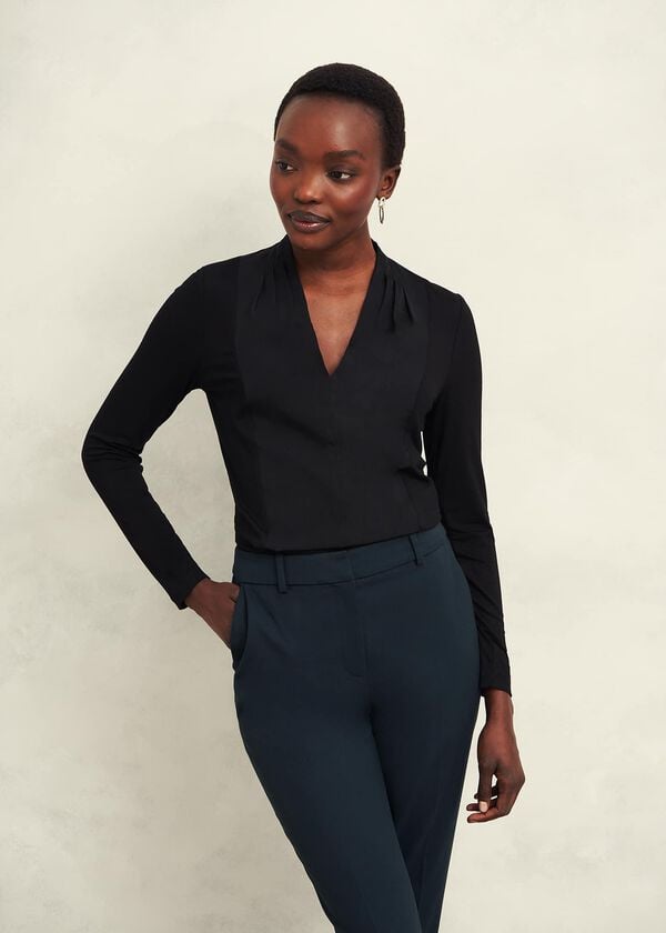 hobbs Mel Woven Front Top Black