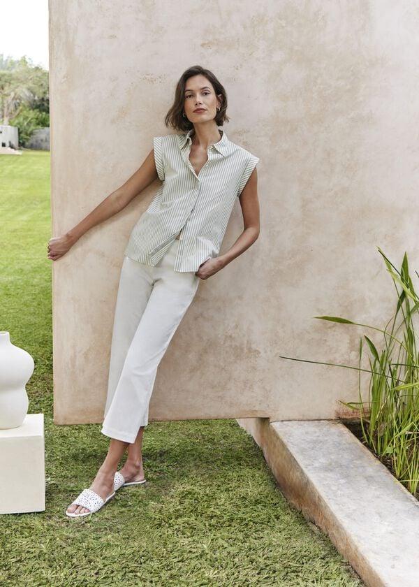 hobbs Melanie Shirt Sage White