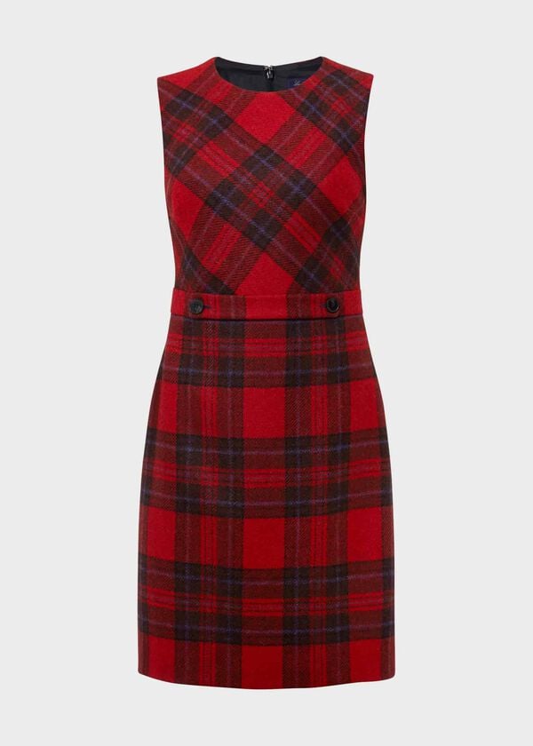 Hobbs Melanie Wool Dress Red Black