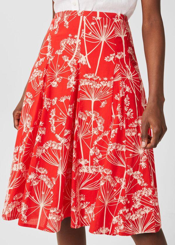 Hobbs Melina Skirt Coral Red Ivory