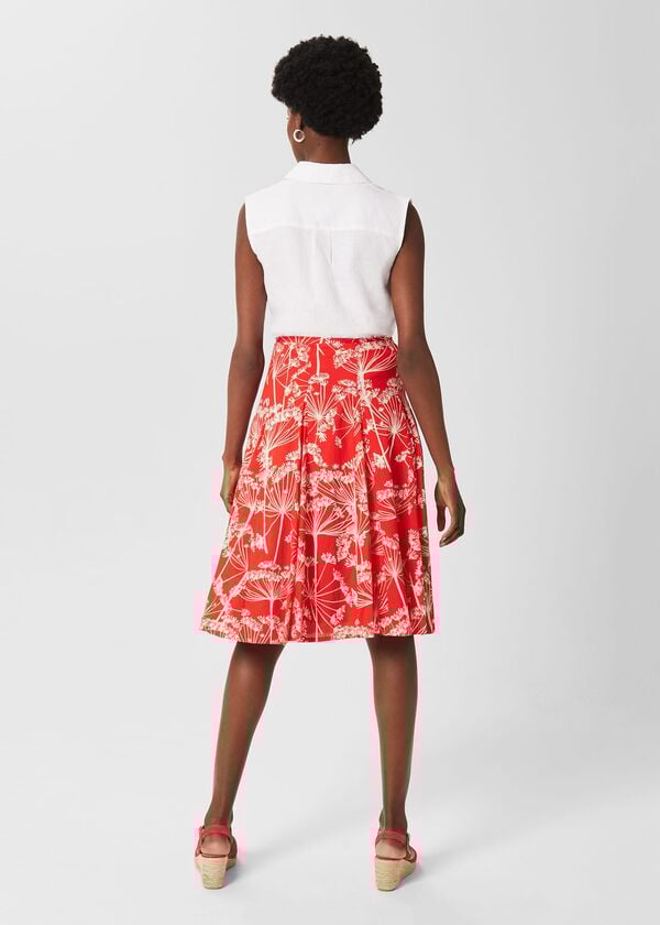 Hobbs Melina Skirt Coral Red Ivory