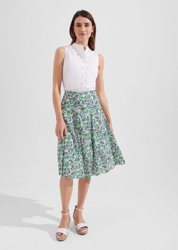 hobbs Melina Skirt White Multi
