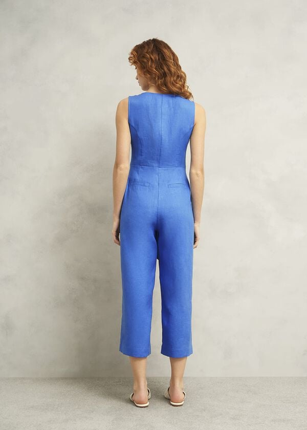 Hobbs Melissa Linen Jumpsuit French Blue