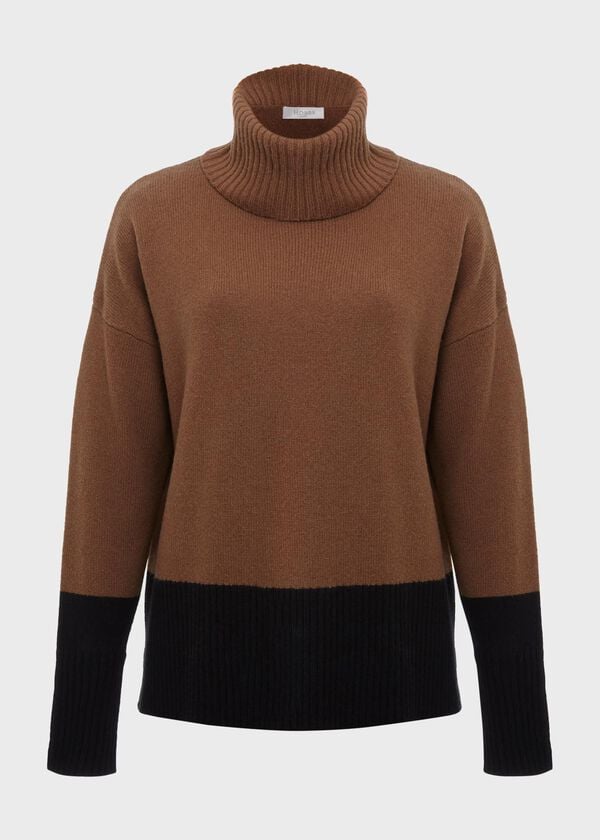 Hobbs Melodie Merino Wool Jumper Toffee Black