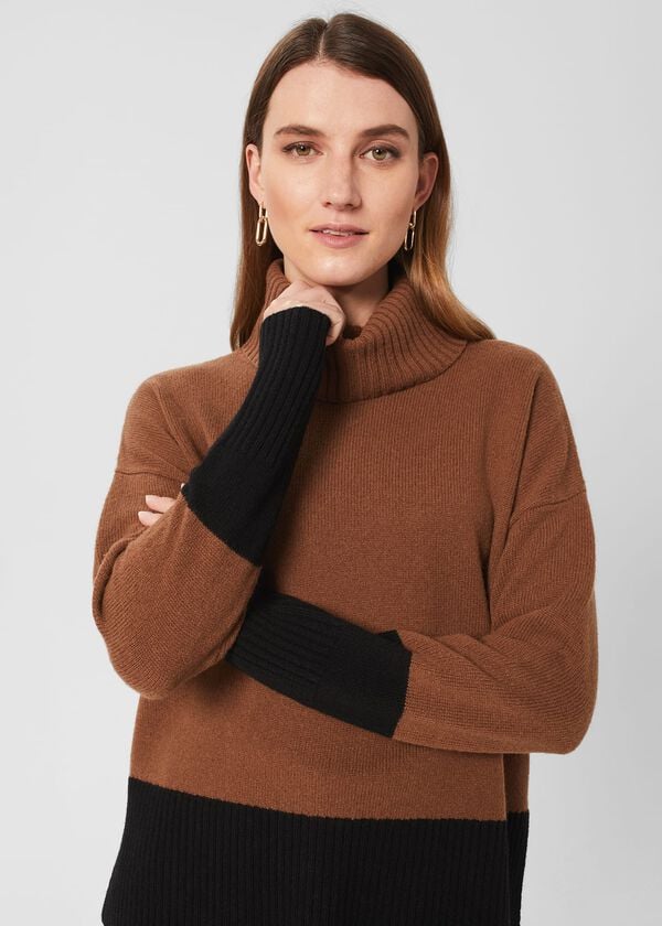 Hobbs Melodie Merino Wool Jumper Toffee Black