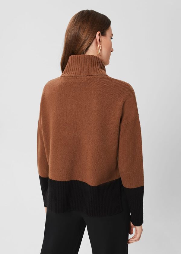 Hobbs Melodie Merino Wool Jumper Toffee Black
