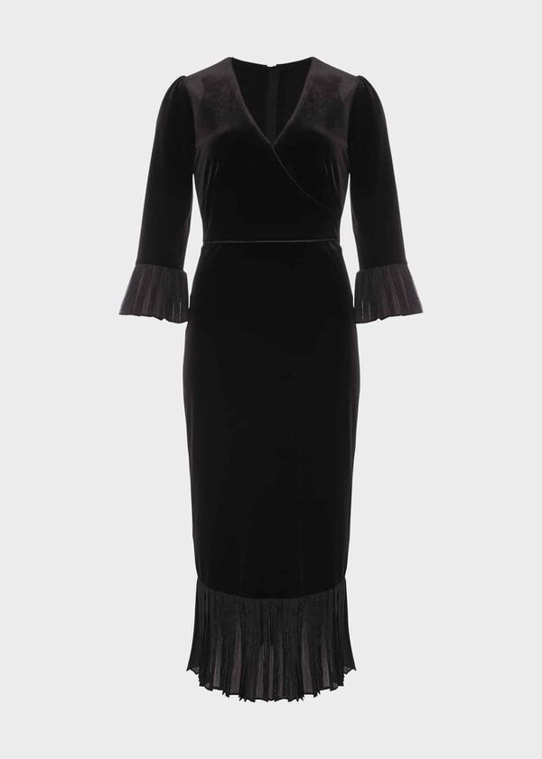 Hobbs Melodie Velvet Shift Dress Black
