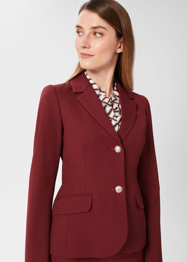 Hobbs Melody Twill Jacket Deep Vermillion