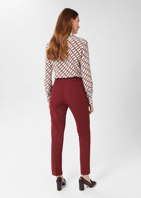 Hobbs Melody Twill Trousers Deep Vermillion