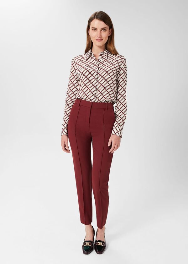 hobbs Melody Twill Trousers Deep Vermillion