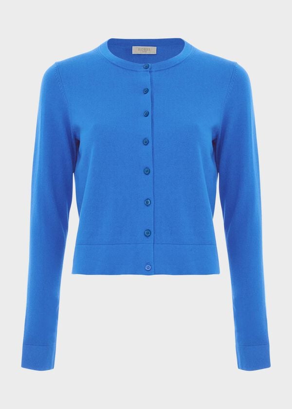 Hobbs Michelle Cotton Cardigan Atlantic Blue