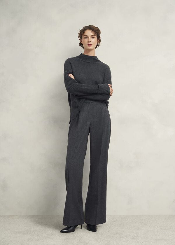 hobbs Middleton Trousers With Wool Grey Black
