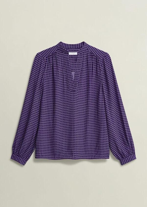 Hobbs Mila Blouse Purple Multi